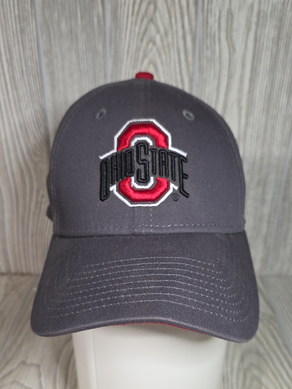 New Era Grey Ohio State Buckeyes Embroidered Logo Baseball Cap Adult S/M